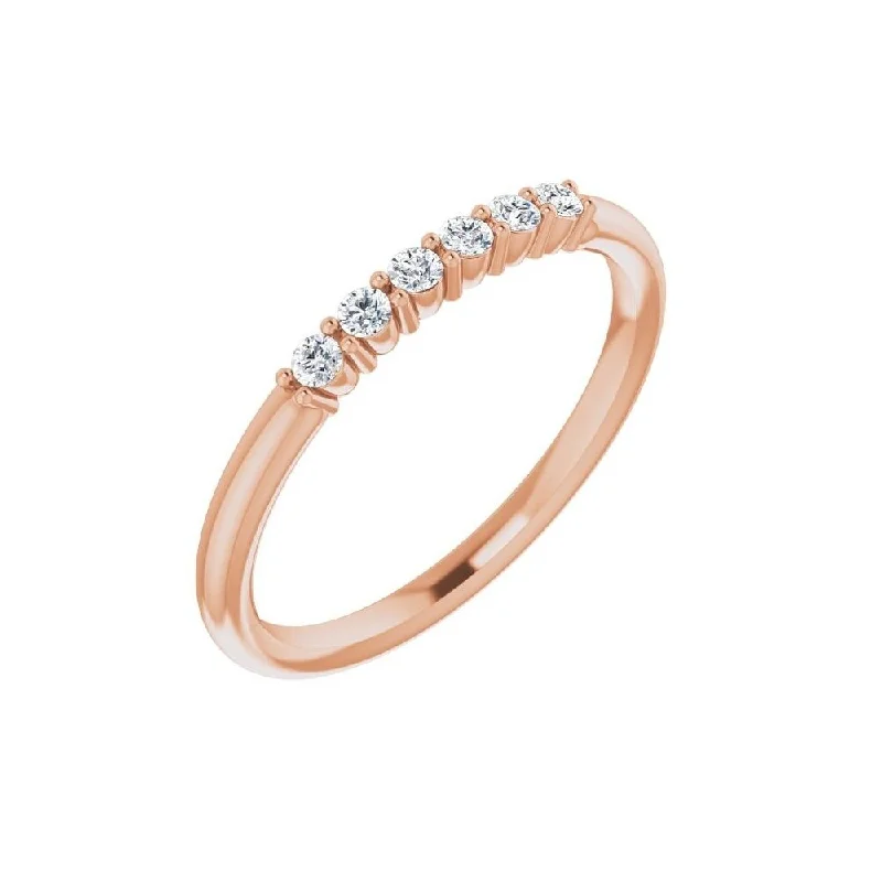 Women’s minimalist rings-14K Rose Gold 1/8 CTW Diamond Stackable Ring for Women