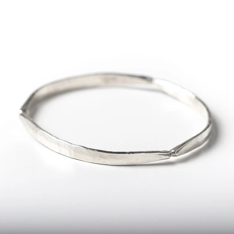 Women’s stackable bracelets-Forged Three Sided Bangle