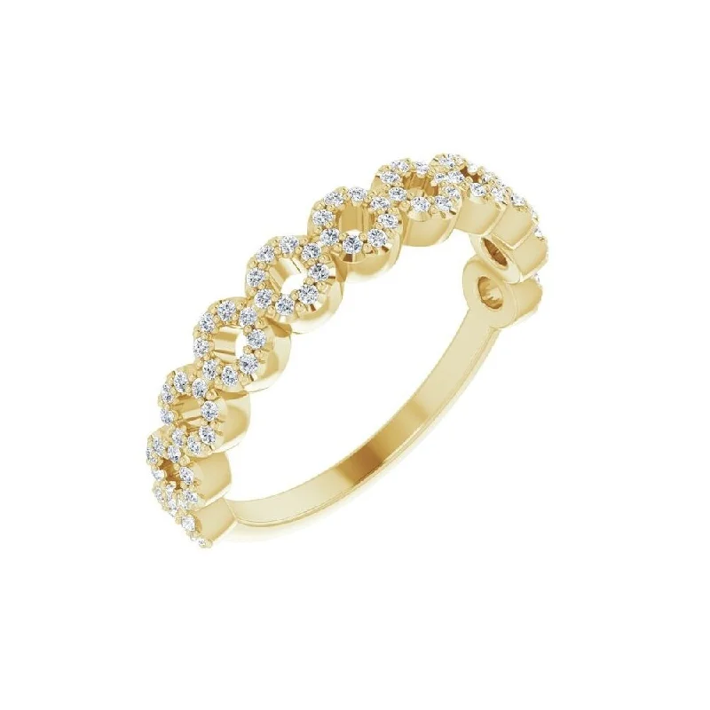 Women’s pearl engagement rings-14K Yellow Gold 1/4 CTW Diamond Circle Ring for Women