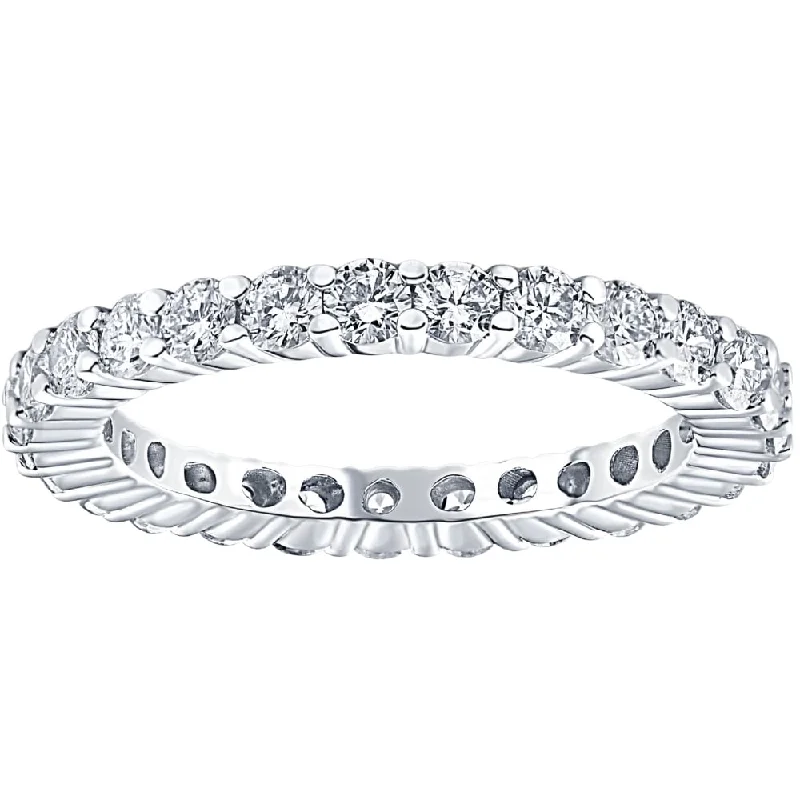 Women’s wedding engagement sets-1.00CT Diamond Eternity Stackable Wedding Ring White Gold