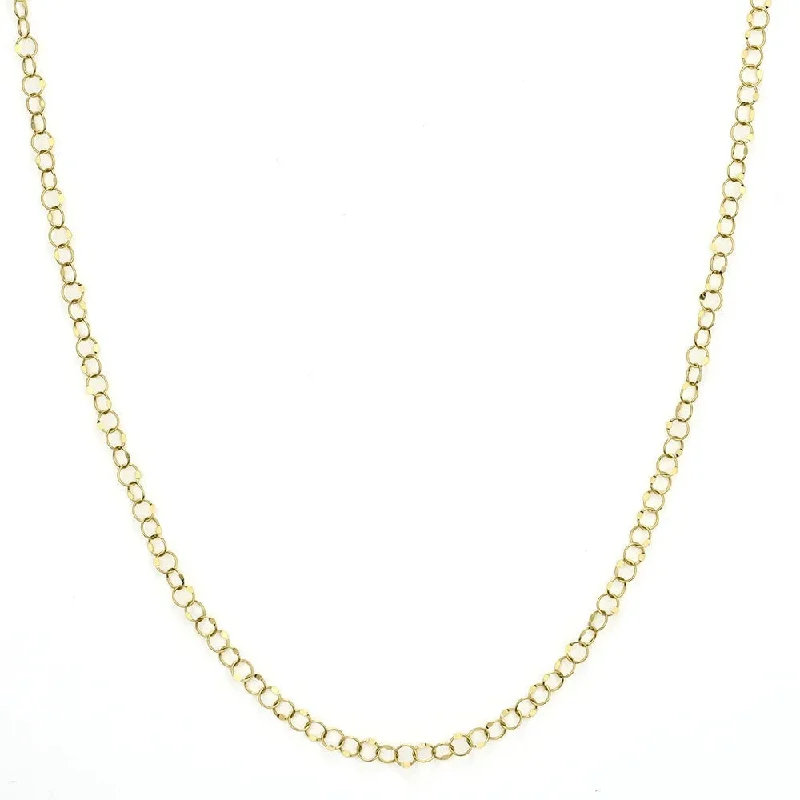 Women’s sparkling necklaces-Jude Frances Hammered Circle Chain Necklace