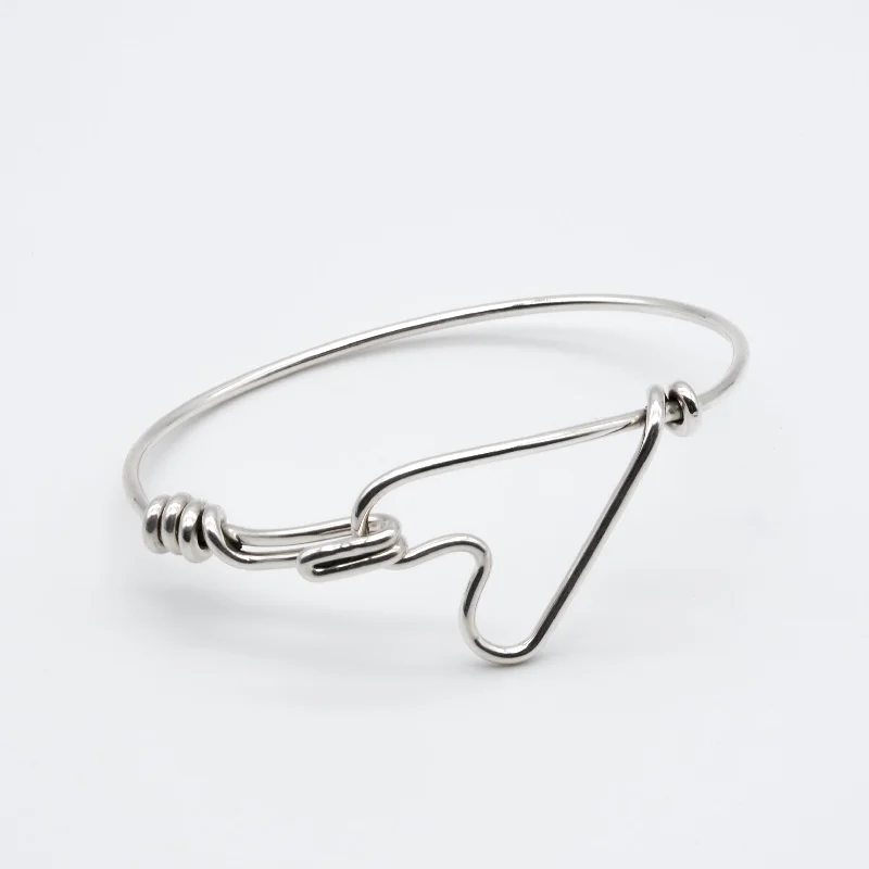 Women’s luxury bangles-Silver Heart Bangle