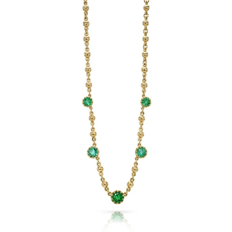 Women’s romantic necklaces-Single Stone Five-Stone Emerald Rosalina Necklace