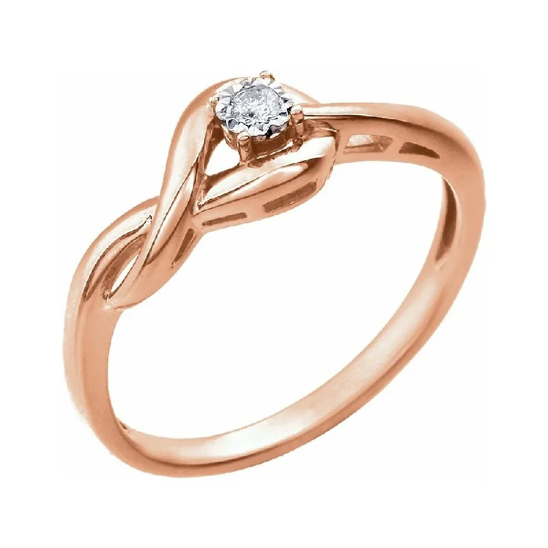 Women’s multi-stone rings-14K Rose Gold .04 CT Diamond Ring for Women