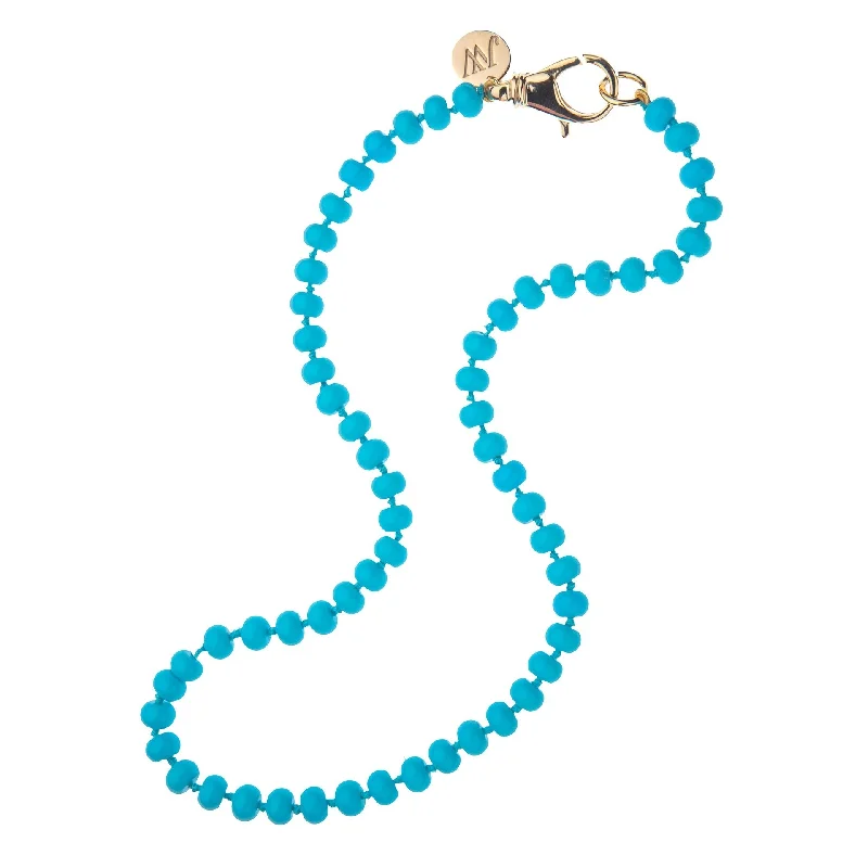 Women’s delicate silver necklaces-Jane Win Turquoise Beaded Necklace