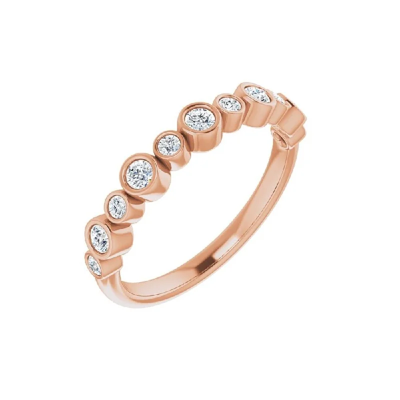 Women’s unique gemstone engagement rings-14K Rose Gold 1/3 CTW Diamond Ring for Women