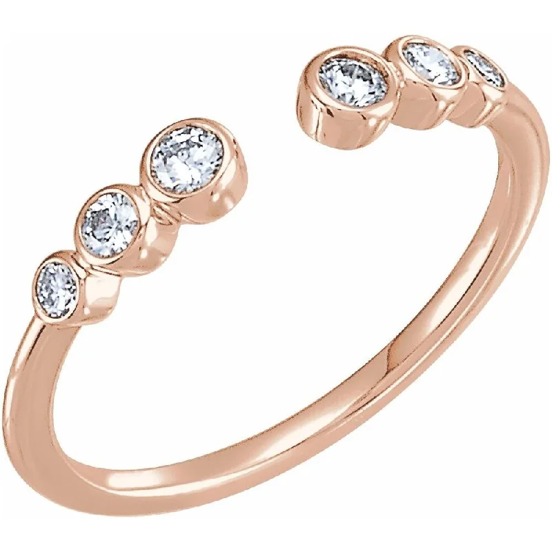 Women’s stylish rings with gemstones-14K Rose Gold 1/4 CTW Diamond Negative Space Ring for Women