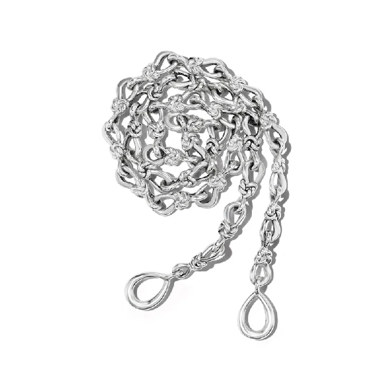 Women’s gemstone pendant necklaces-Marla Aaron Silver Large True Lover’s Knot Chain Necklace