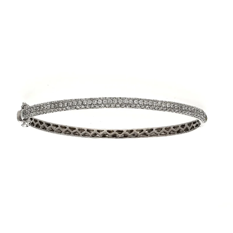 Women’s casual bangles-Three Row CZ Bangle