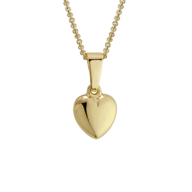 Women’s infinity necklaces-Child 14K Yellow Gold Puffy Heart Pendant Necklace