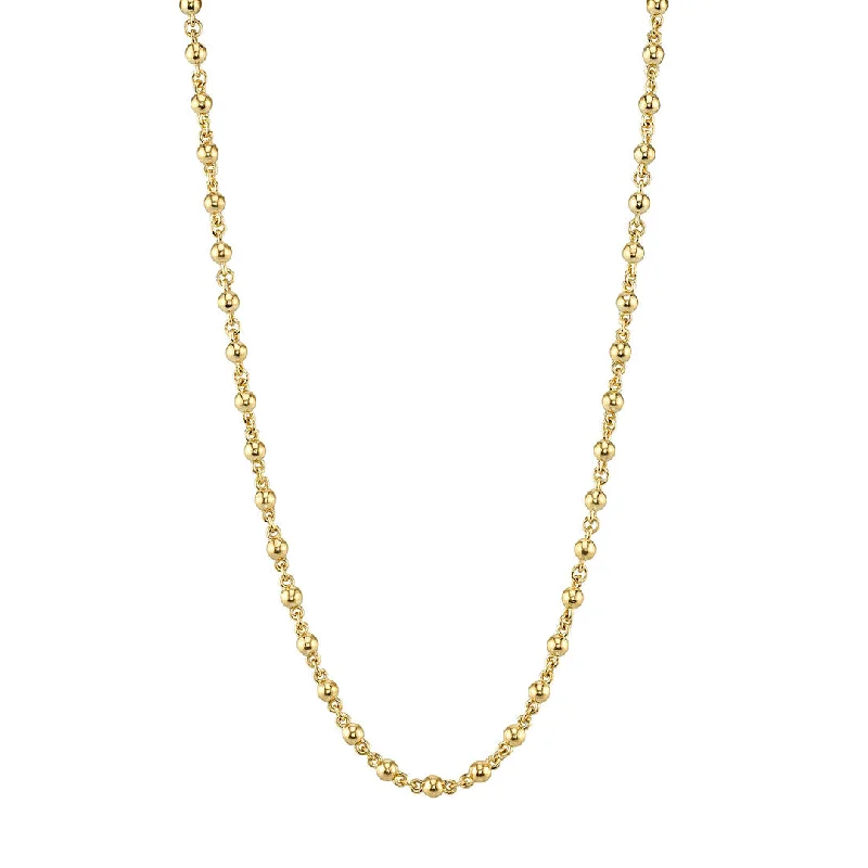 Women’s gemstone chain necklaces-Single Stone 18K Yellow Gold Rosary Chain Necklace