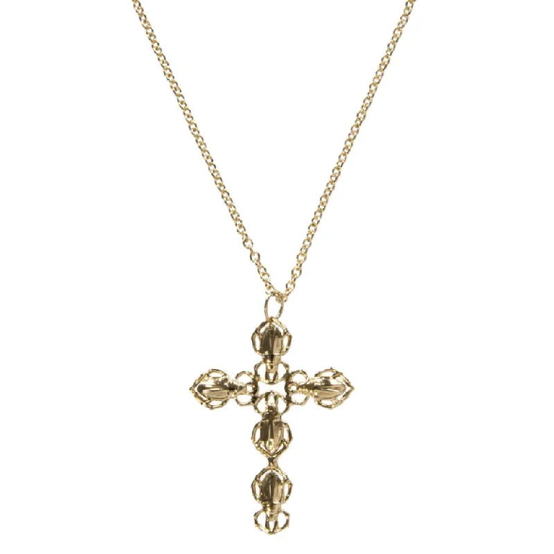 Women’s gemstone chain necklaces-Goldbug Cross Pendant Necklace