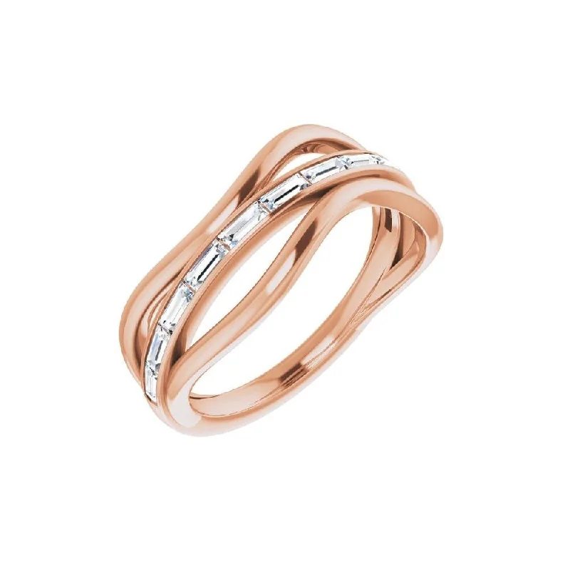 Women’s gemstone rings-14K Rose Gold 1/3 CTW Diamond Freeform Ring for Women Mounting