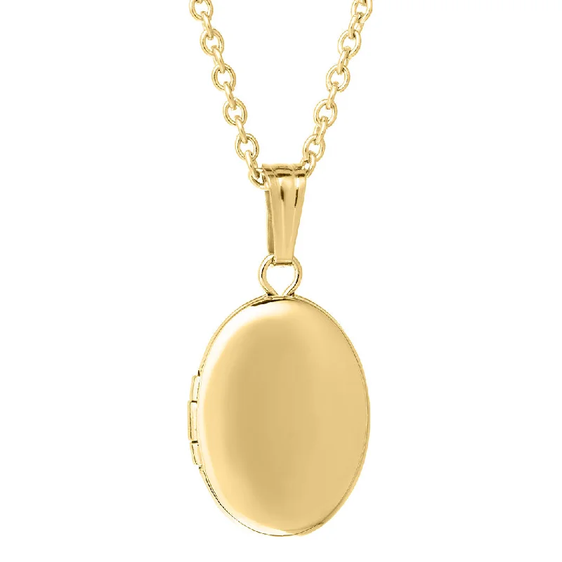 Women’s silver chain necklaces-Child 14K Gold Filled Oval Locket Necklace