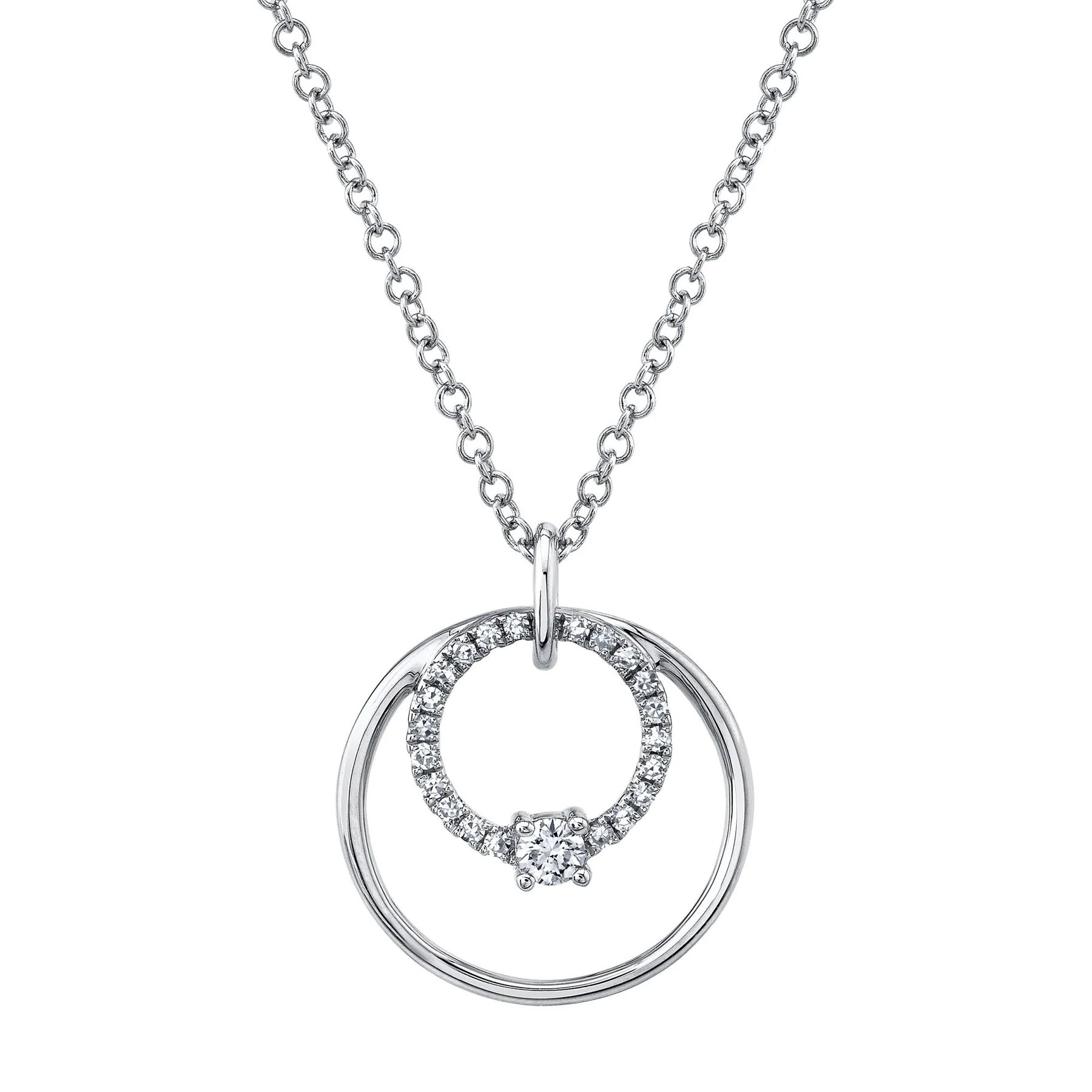 Women’s statement chain necklaces-0.11ctw Diamond Circle Necklace