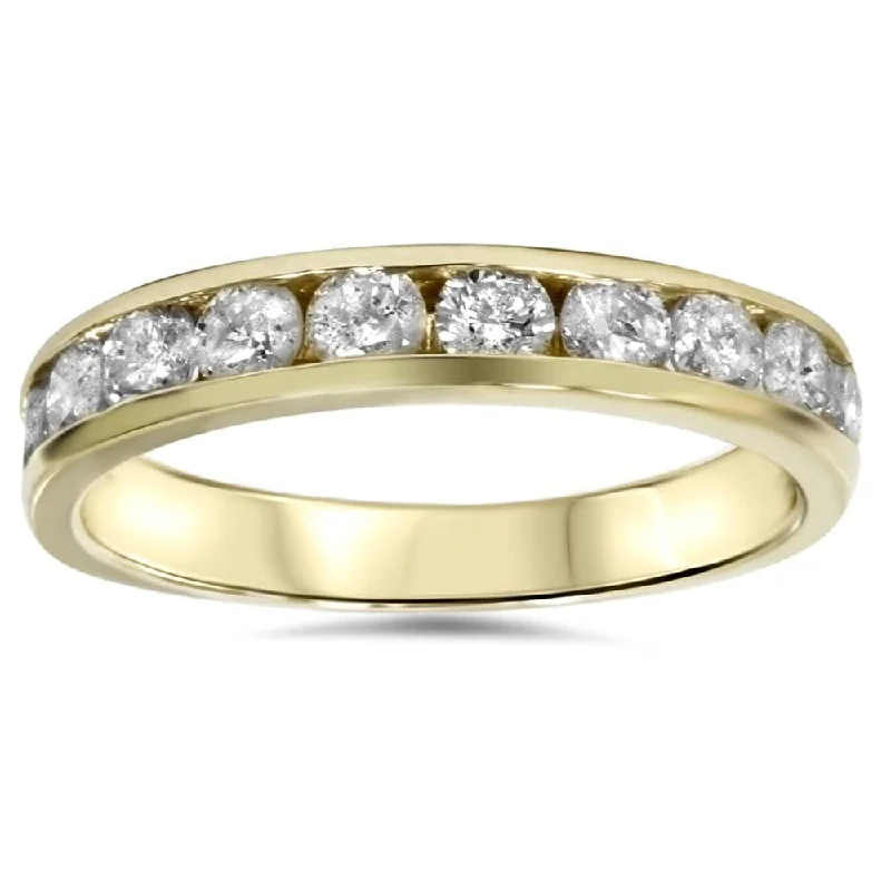 Women’s engagement rings with a royal touch-1/2ct Yellow Gold Channel Set Diamond Wedding Ring