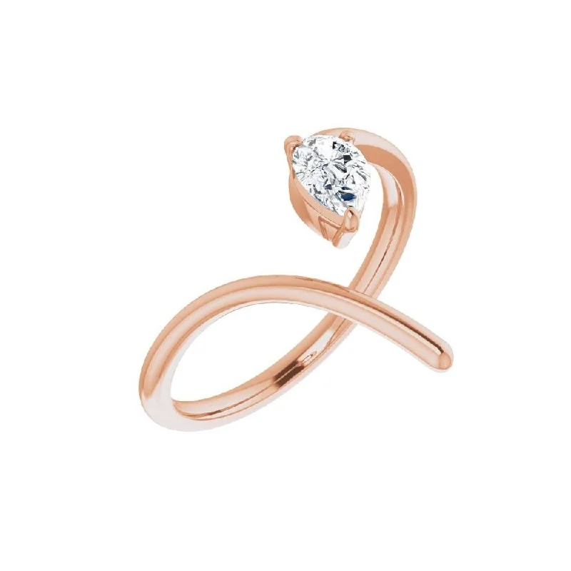 Women’s anniversary rings-14K Rose Gold 1/3 CTW Diamond Negative Space Ring for Women