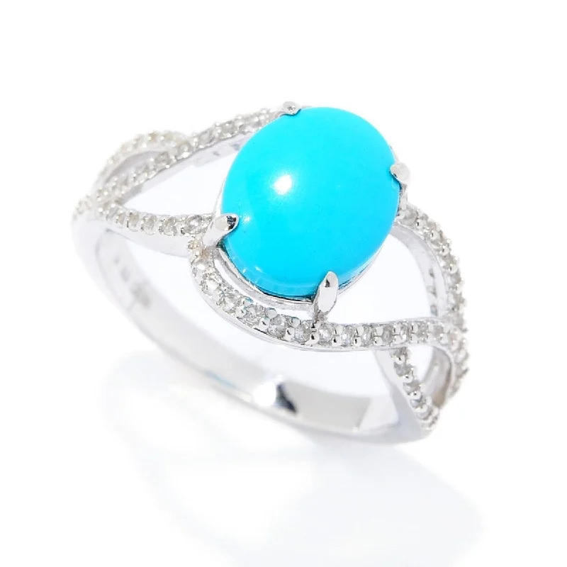 Women’s oval rings-Sonora Beauty Turquoise Gemstone Ring, 925 Sterling Silver Ring