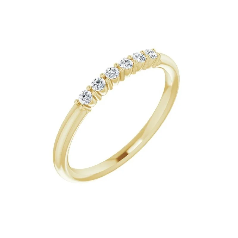 Women’s anniversary rings-14K Yellow Gold 1/8 CTW Diamond Stackable Ring for Women