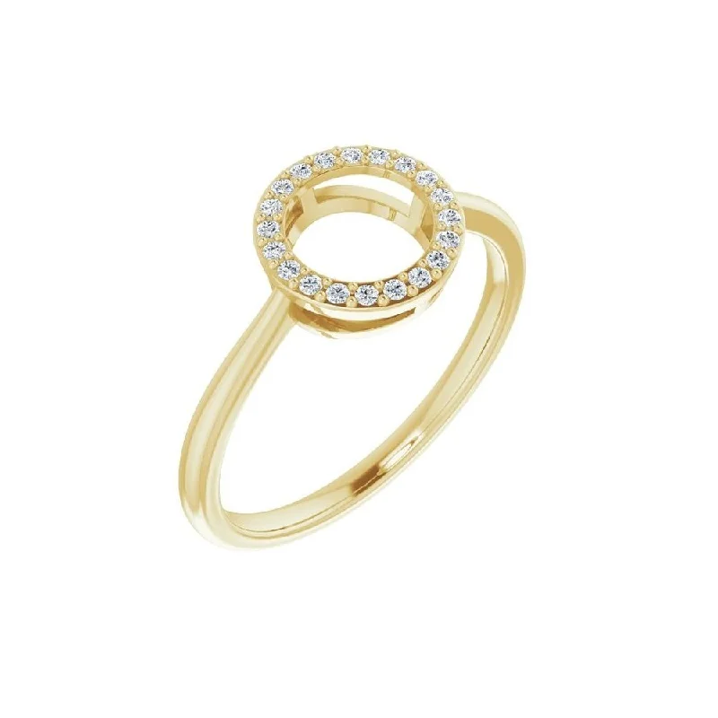 Women’s alternative engagement rings-14K Yellow Gold 1/10 CTW Diamond Circle Ring for Women