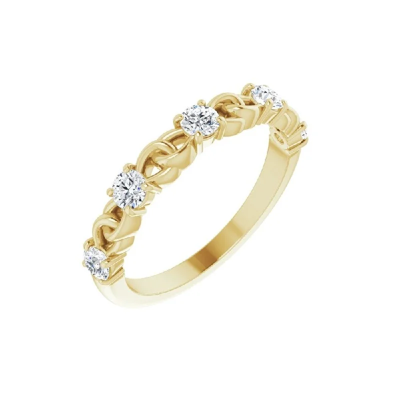 Women’s men’s wedding rings-14K Yellow Gold 1/2 CTW Diamond Stackable Link Ring for Women