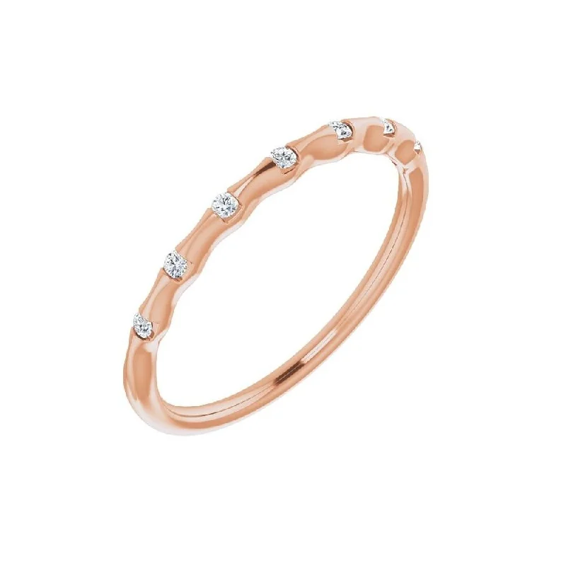 Women’s anniversary bands-14K Rose Gold .06 CTW Diamond Stackable Ring for Women