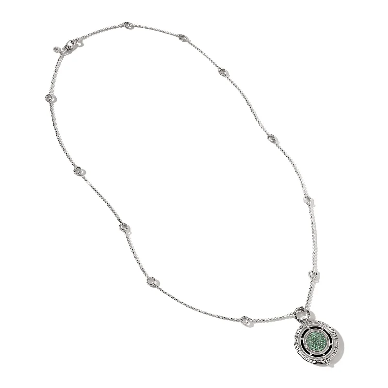 Women’s chain necklaces-Moon Door Pendant Necklace - Emerald