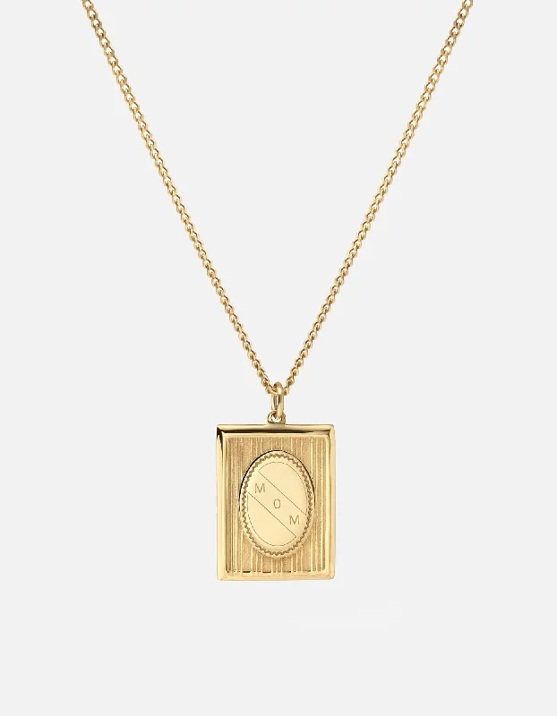 Women’s platinum necklaces-Got It From My Momma Pendant, Gold Vermeil