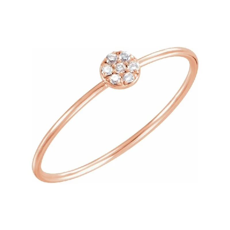 Women’s luxury rings-14K Rose Gold .04 CTW Diamond Petite Circle Ring for Women