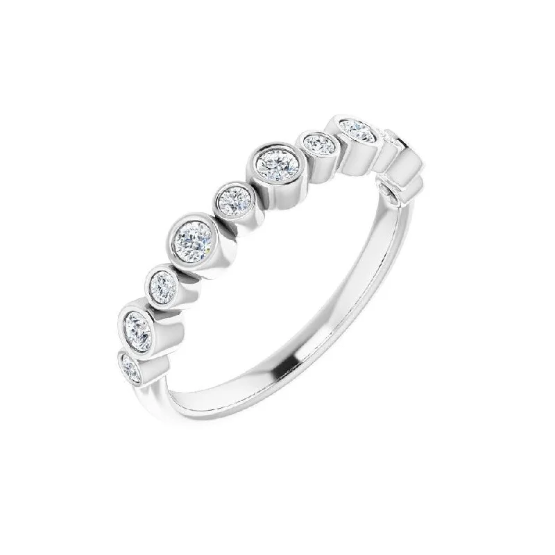 Women’s stackable rings-14K White Gold 1/3 CTW Diamond Ring for Women