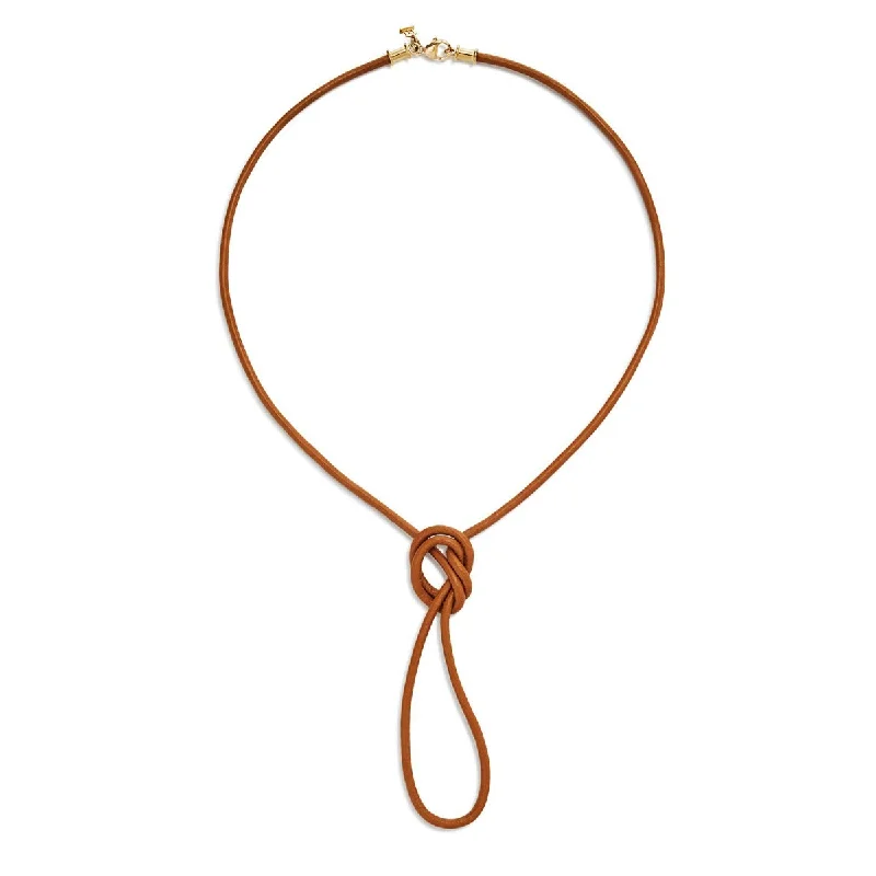 Women’s trendy chain necklaces-Temple St. Clair Natural Leather Cord