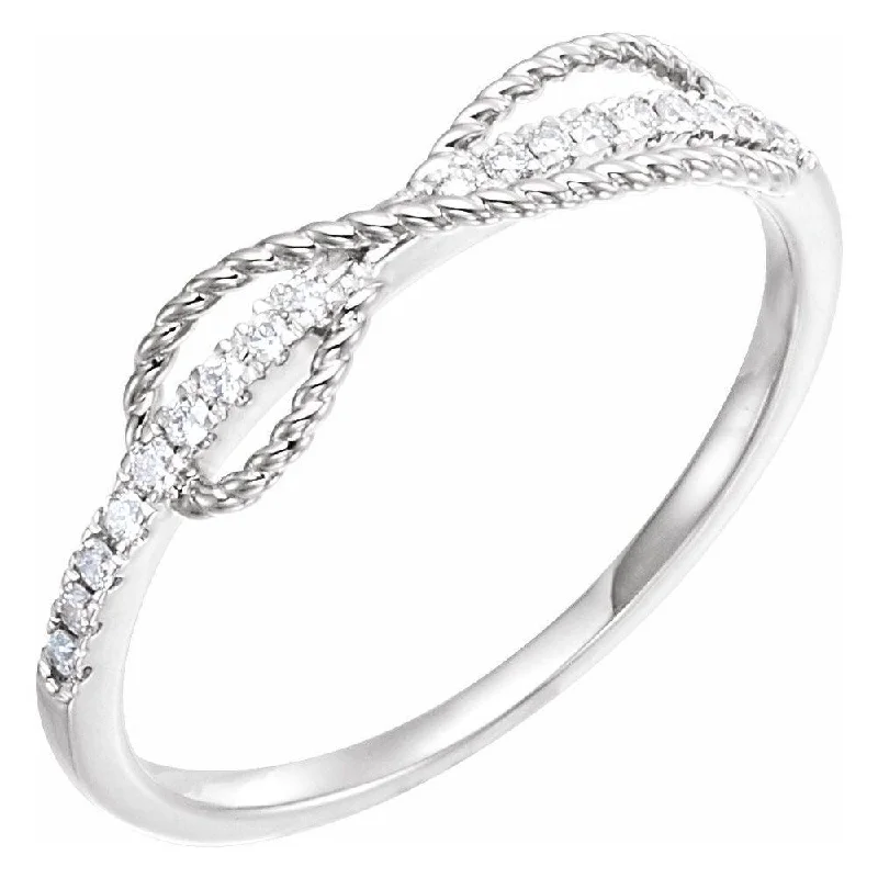 Women’s promise rings-14K White Gold 1/10 CTW Diamond Infinity-Inspired Ring for Women