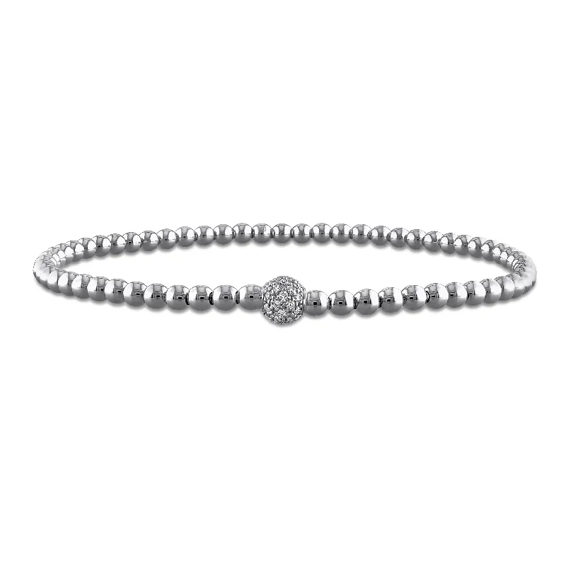 Women’s engraved bracelets-Miadora 1/4ct TW Diamond Bangle in 14k White Gold