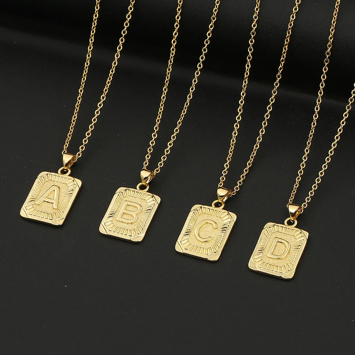 Women’s chain necklaces-Fashion 26 English Letter Copper Necklace