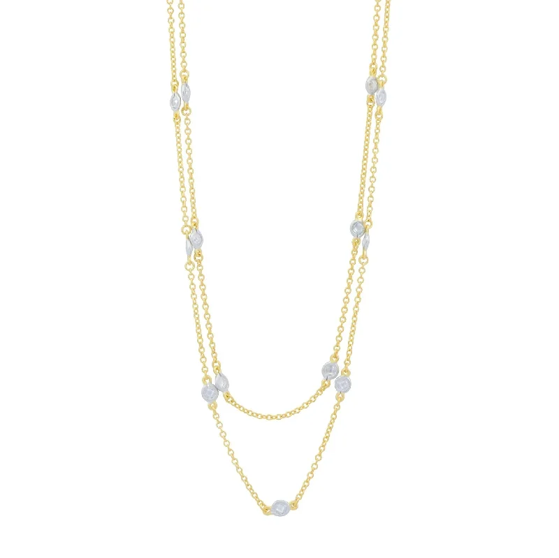 Women’s two-tone necklaces-Freida Rothman Bright Sky Station Necklace