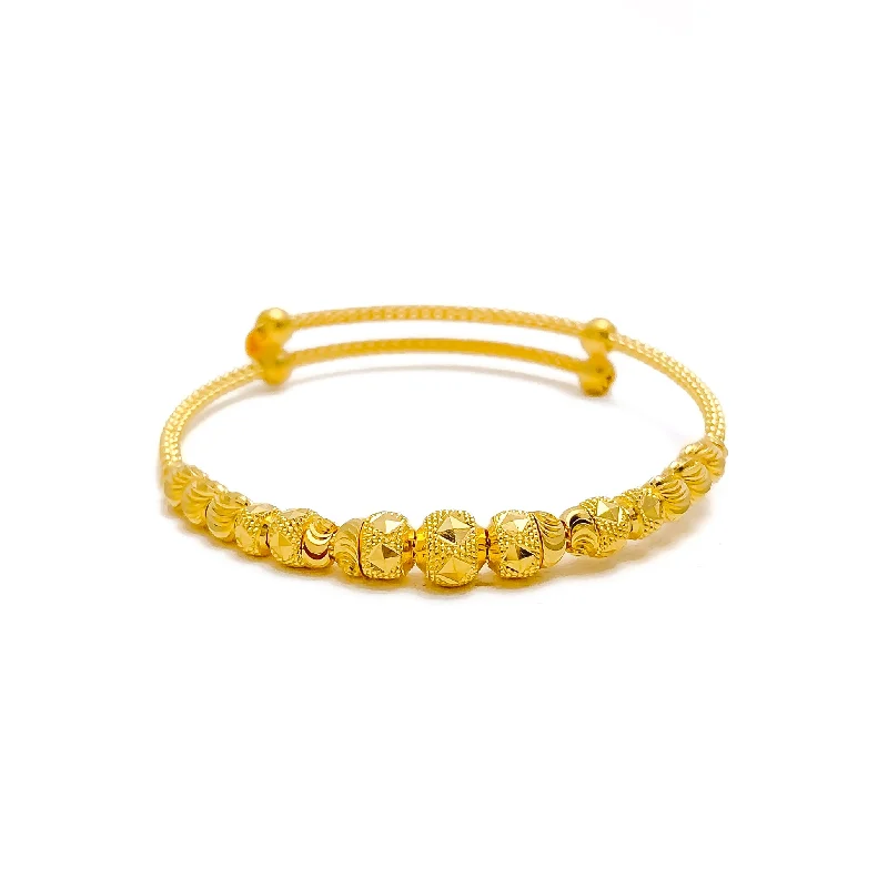 Women’s double bangle bracelets-Dazzling Elevated 22k Gold Baby Bangle