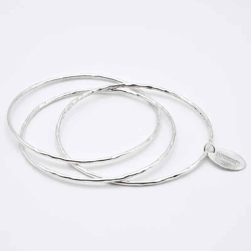 Women’s infinity bangles-Pounded Silver Interlinked Bangle