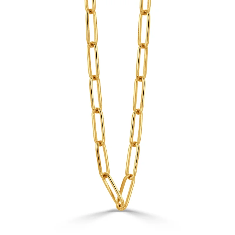 Women’s layered gold necklaces-Small Paper Clip 18" Chain