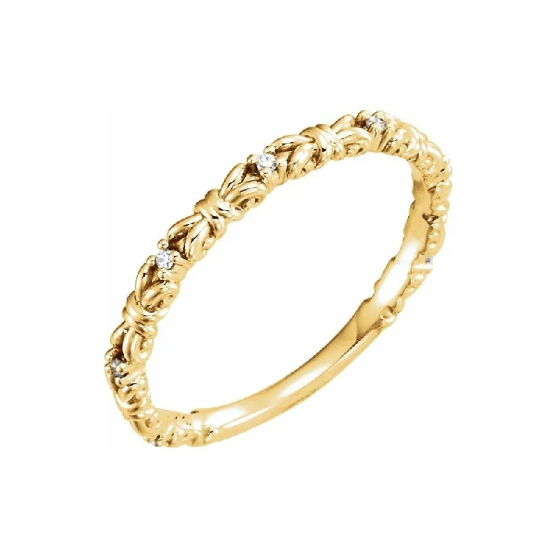 Women’s vintage diamond rings-14K Yellow Gold .04 CTW Diamond Stackable Ring for Women