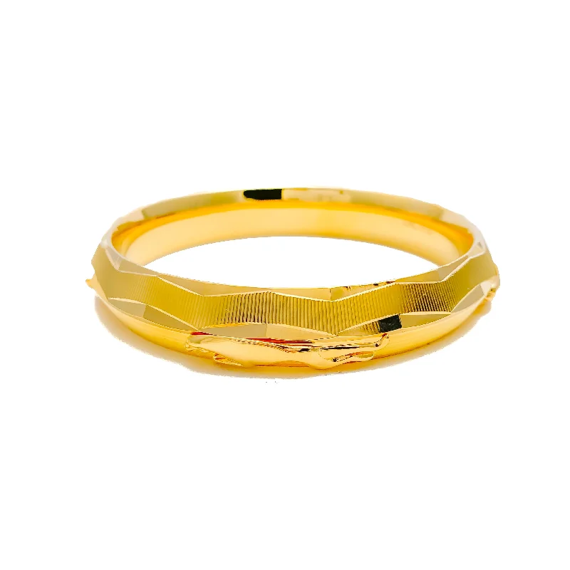 Women’s plain gold bangles-Decadent Regal Men's 22k Gold Bangle