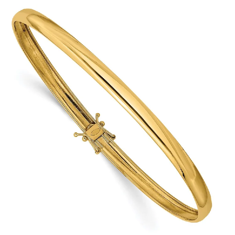 Women’s chunky bracelets-14K Yellow Gold Polished Flexible Bangle-WBC-DB600