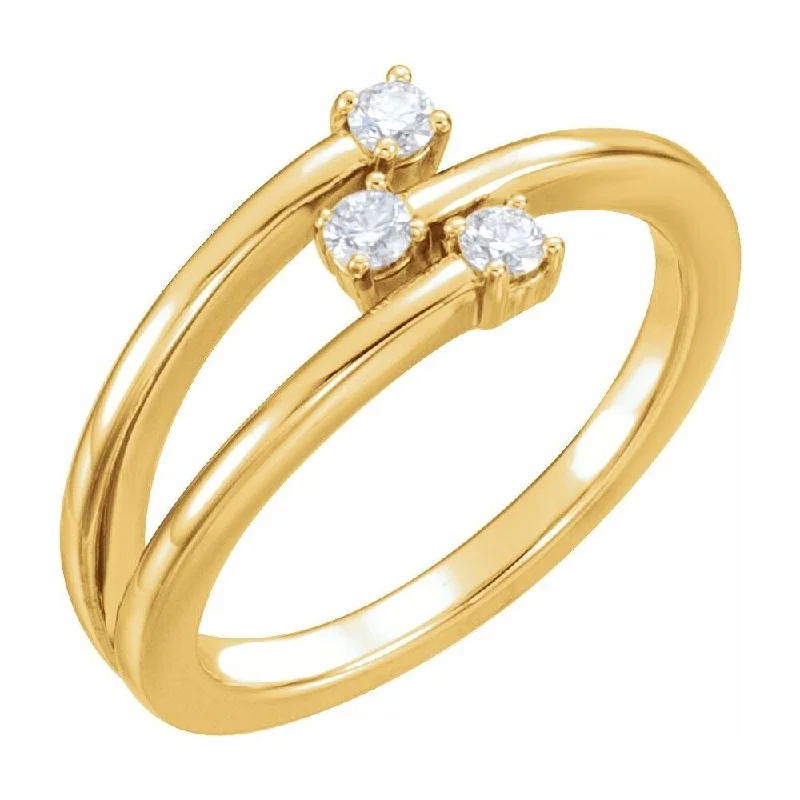 Women’s luxury wedding bands-14K Yellow Gold 1/5 CTW Diamond Freeform Ring for Women