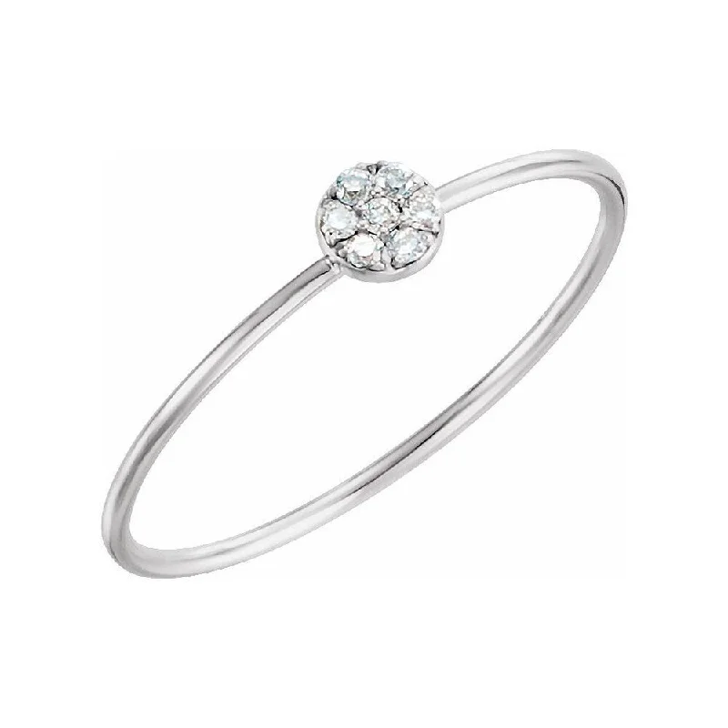 Women’s mixed metal rings-14K White Gold .04 CTW Diamond Petite Circle Ring for Women