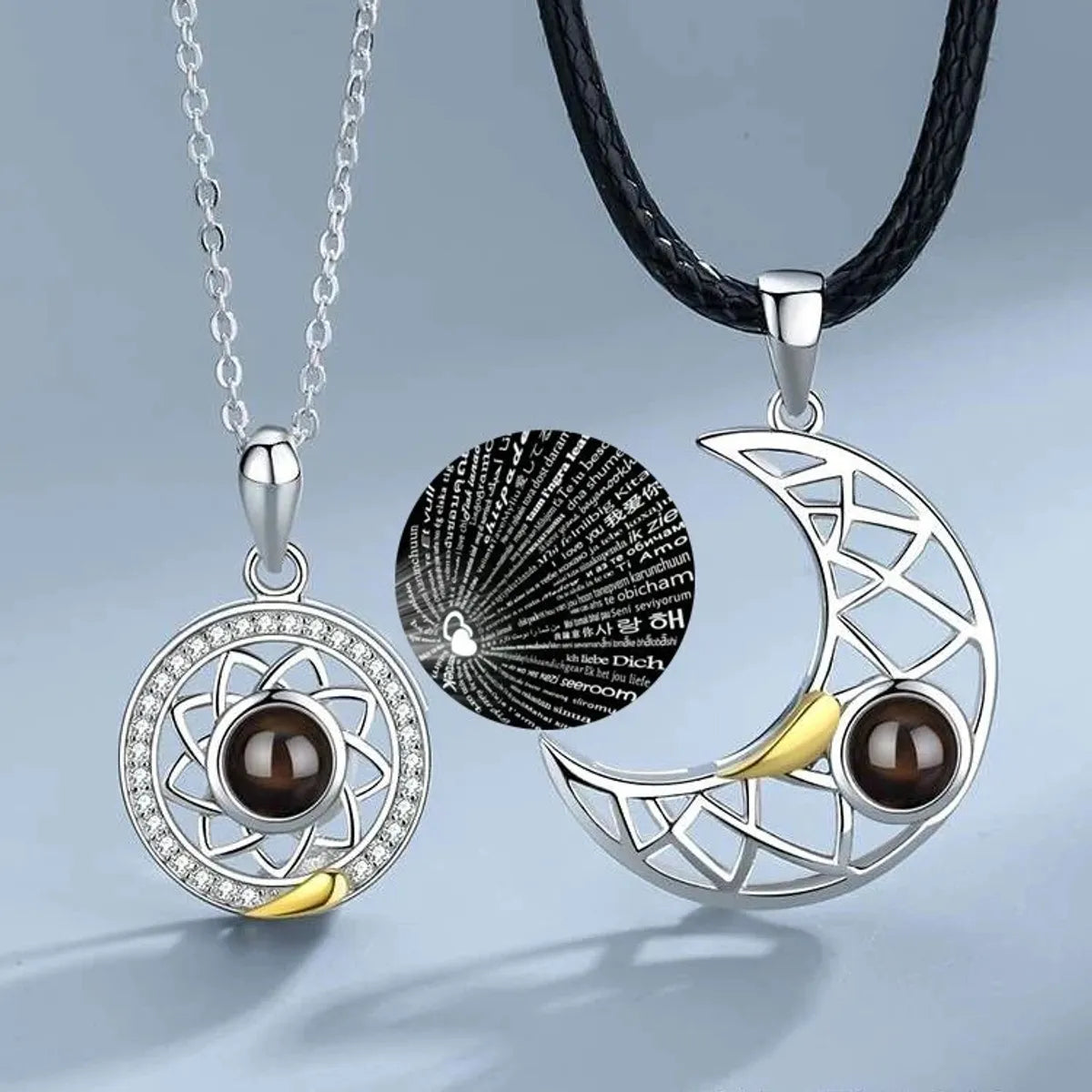 Women’s glamorous necklaces-1 Set Sweet Geometric Sun Moon Alloy Metal Plating Unisex Pendant Necklace