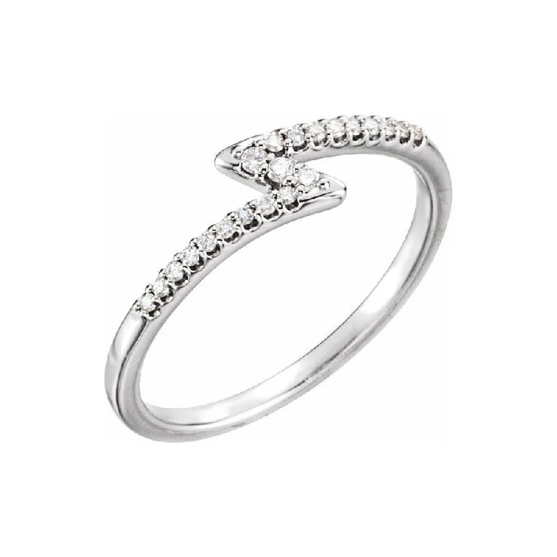 Women’s anniversary rings-14K White Gold 1/8 CTW Diamond Stackable Ring for Women