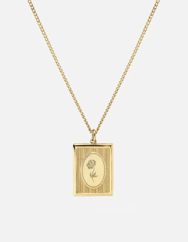 Women’s elegant necklaces-Poppy Frame Necklace, Gold Vermeil