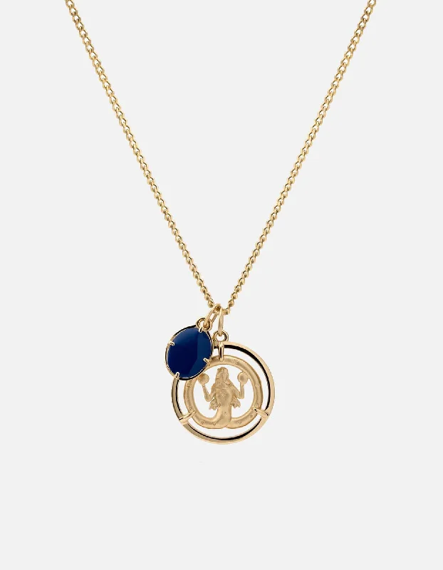 Women’s beach necklaces-Eternita Necklace, Gold Vermeil/ Blue