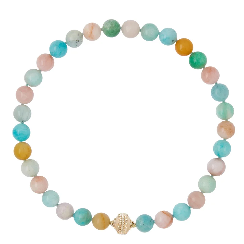 Women’s men’s style necklaces-Clara Williams Victoire Amazonite, Kunzite & Aquamarine 12mm Necklace