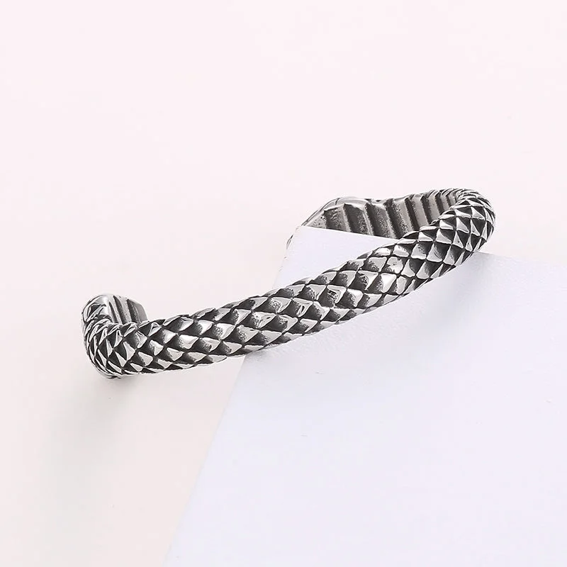 Women’s casual bracelets-1 Piece Hip-hop Animal Snake Stainless Steel Bangle