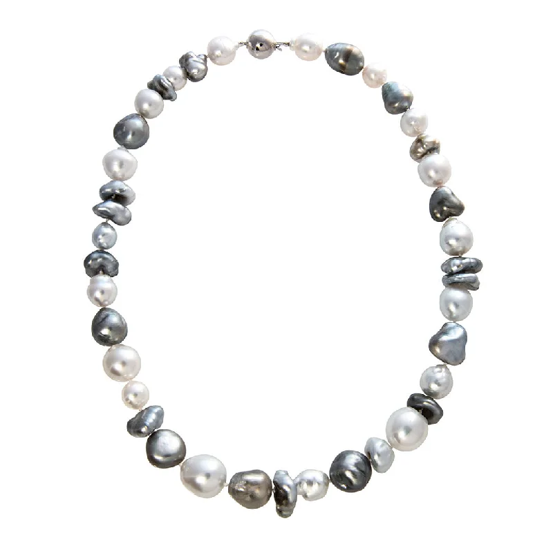 Women’s choker necklaces-Tahitian South Sea Pearl 14K White Gold Ball Clasp Necklace